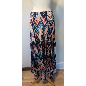 Renee C Maxi Skirt Abstract Chevon Print Southwestern Boho